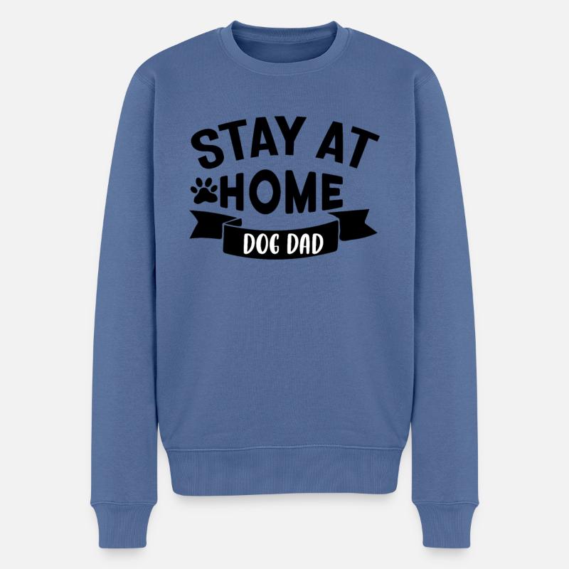Hundepapa zu Hause - Männer Premium Bio Pullover - Taubenblau