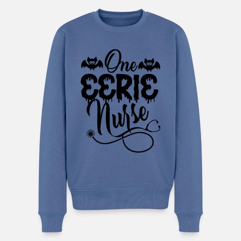 Eine unheimliche Krankenschwester - Männer Premium Bio Pullover - Taubenblau