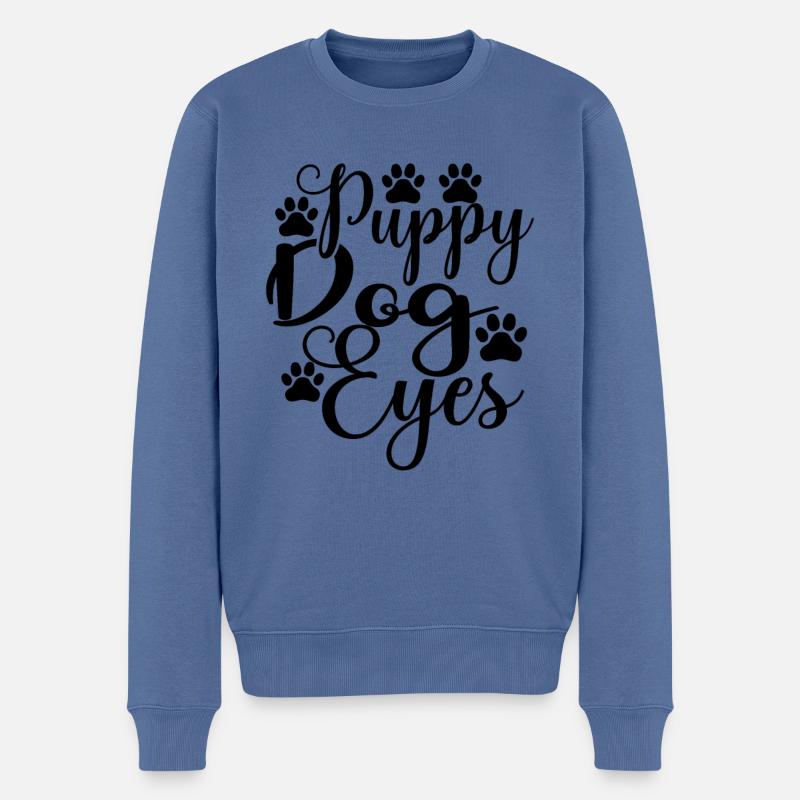 Chiens Yeux de chiot - Pull Premium bio Homme - bleu pigeon