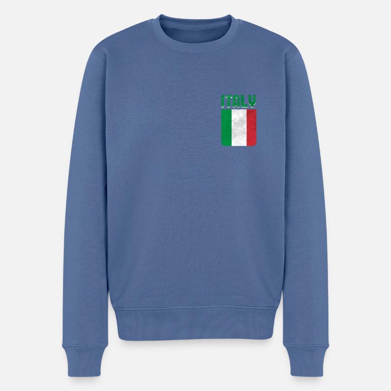 Italien Flagge Italia - Männer Premium Bio Pullover - Taubenblau