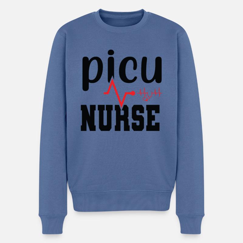 Picu Krankenschwester - Männer Premium Bio Pullover - Taubenblau