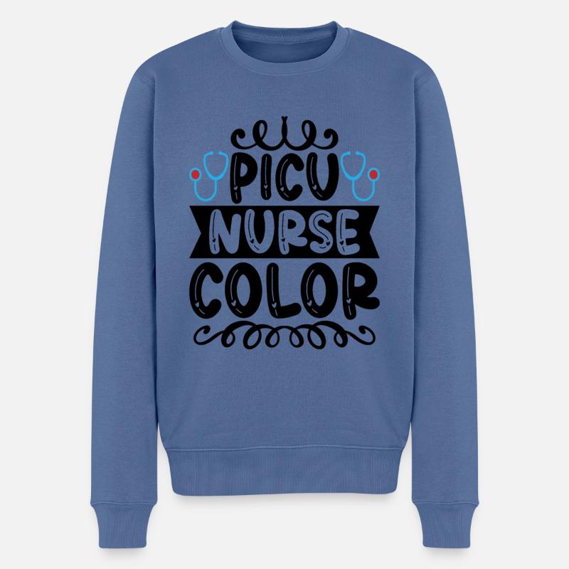 Infirmière Picu - Pull Premium bio Homme - bleu pigeon