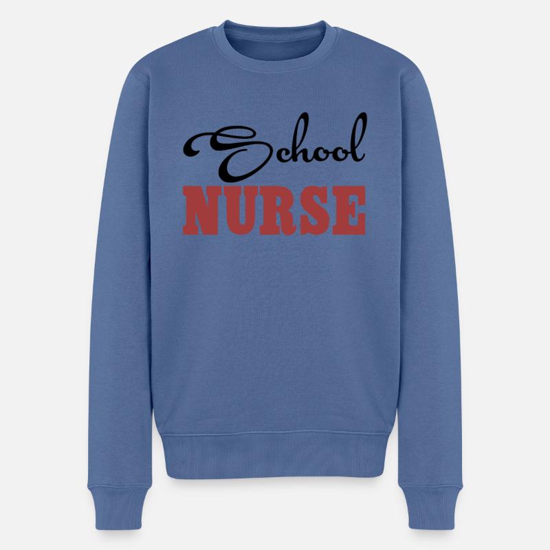 Schulkrankenschwester - Männer Premium Bio Pullover - Taubenblau