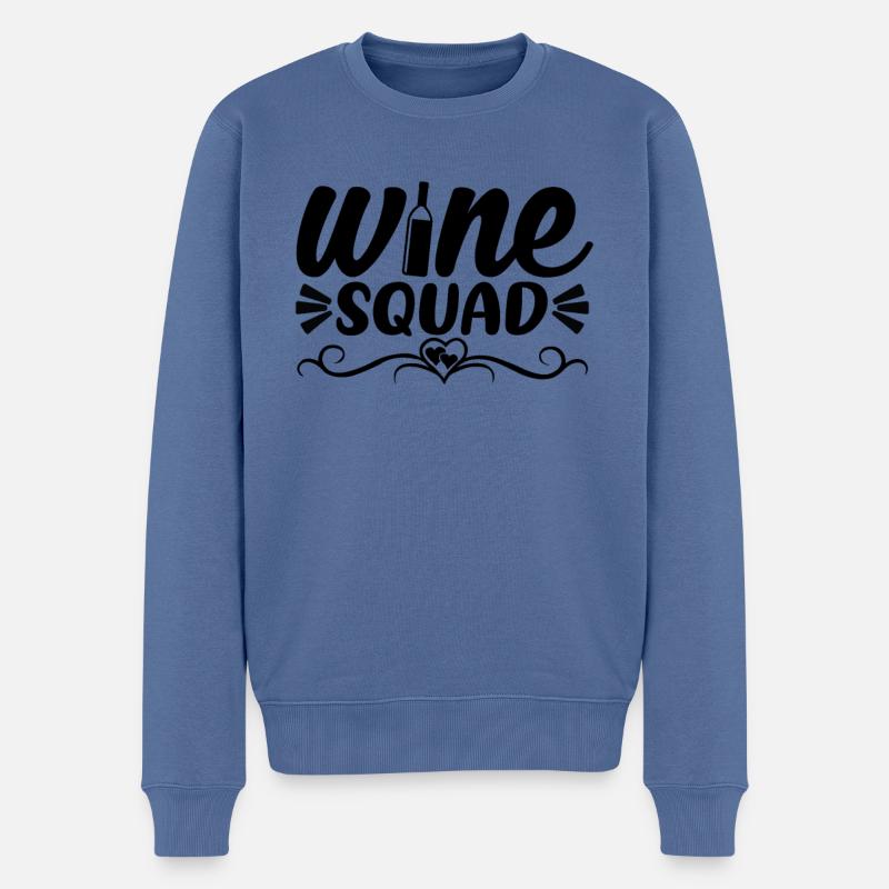 Wein-Truppe - Männer Premium Bio Pullover - Taubenblau