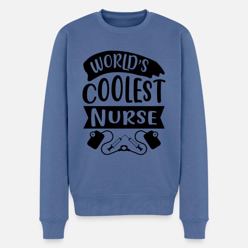 Worlds Coolest Nurse - Männer Premium Bio Pullover - Taubenblau