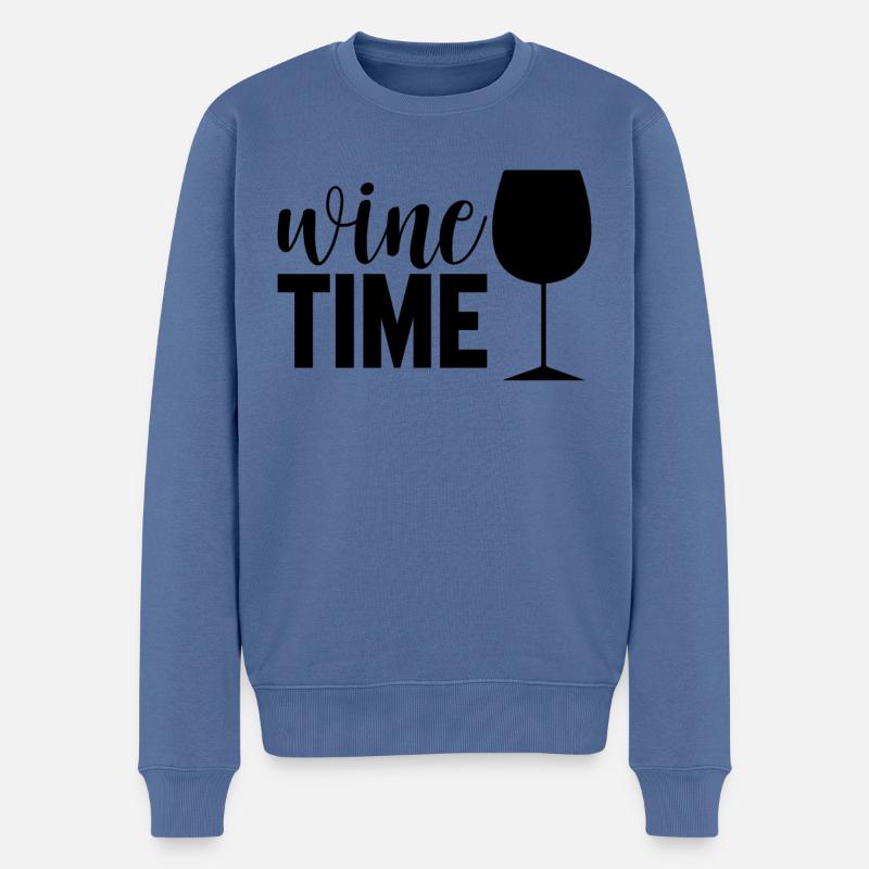 L’heure du vin - Pull Premium bio Homme - bleu pigeon