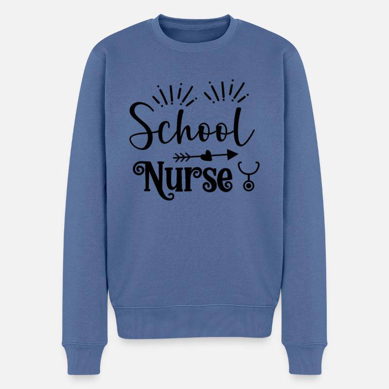 Schulkrankenschwester - Männer Premium Bio Pullover - Taubenblau
