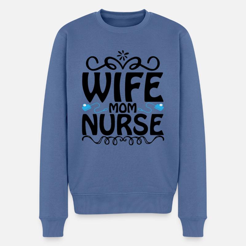 Épouse Mère Infirmière - Pull Premium bio Homme - bleu pigeon