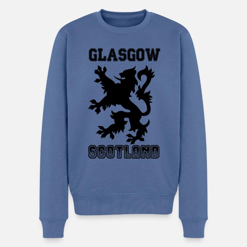 Glasgow Schottland - Männer Premium Bio Pullover - Taubenblau