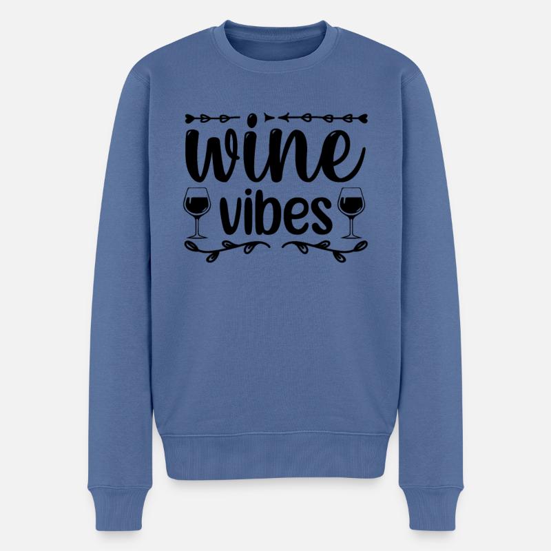 Vibes du vin - Pull Premium bio Homme - bleu pigeon