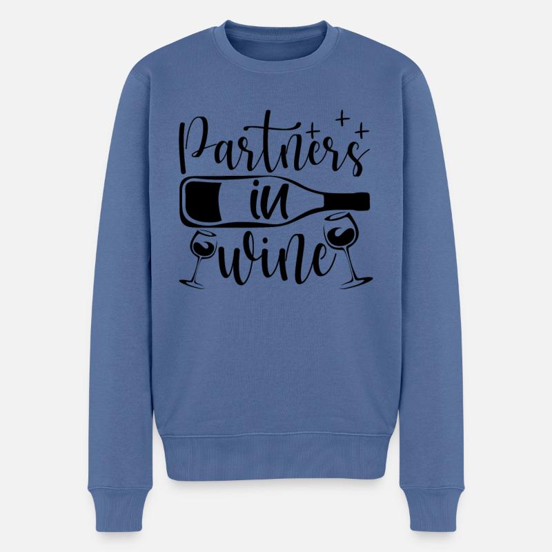Partenaire dans le vin - Pull Premium bio Homme - bleu pigeon