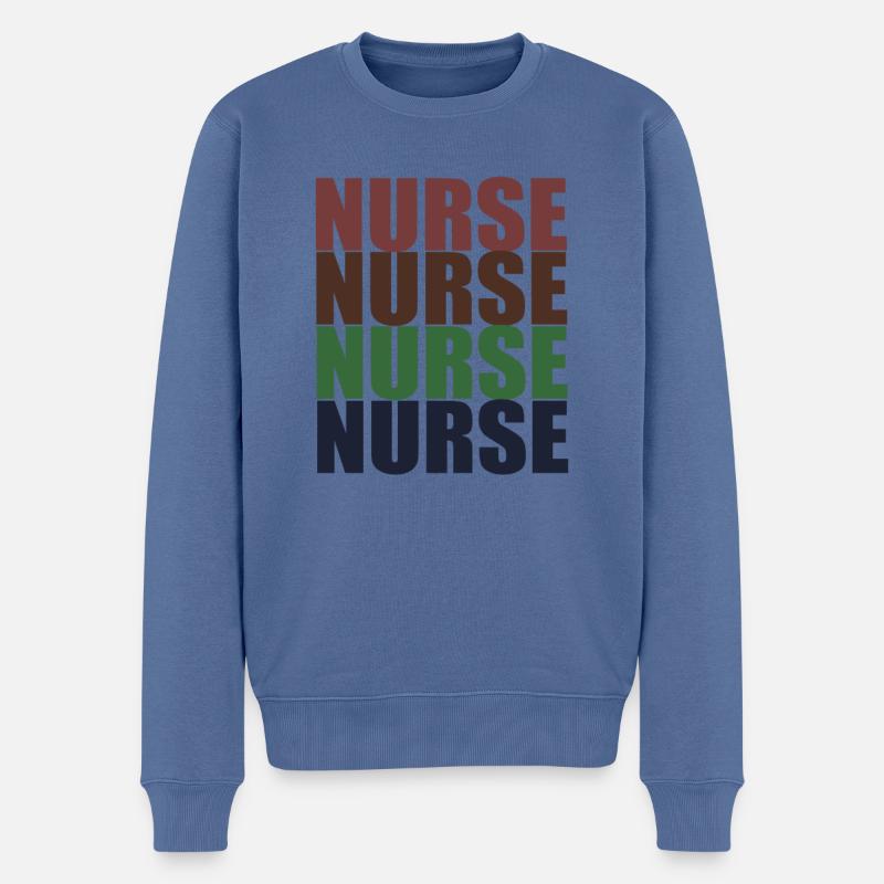 Krankenschwester - Männer Premium Bio Pullover - Taubenblau