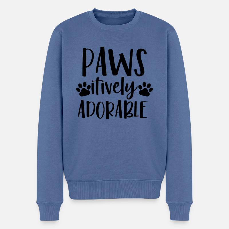 Pawsitivement admirable - Pull Premium bio Homme - bleu pigeon