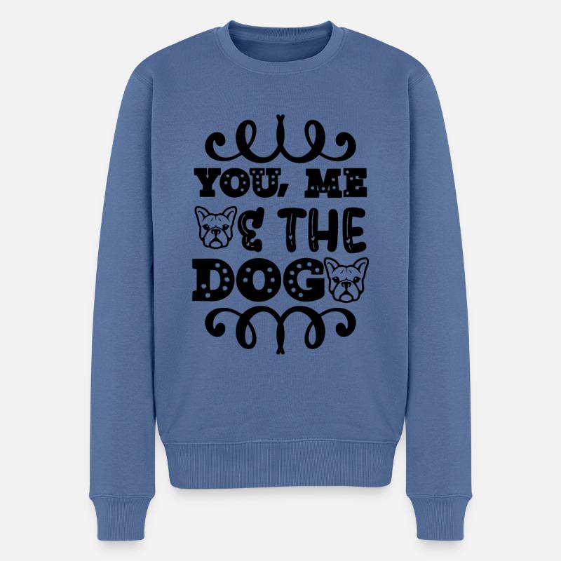 Du ich die Hunde - Männer Premium Bio Pullover - Taubenblau