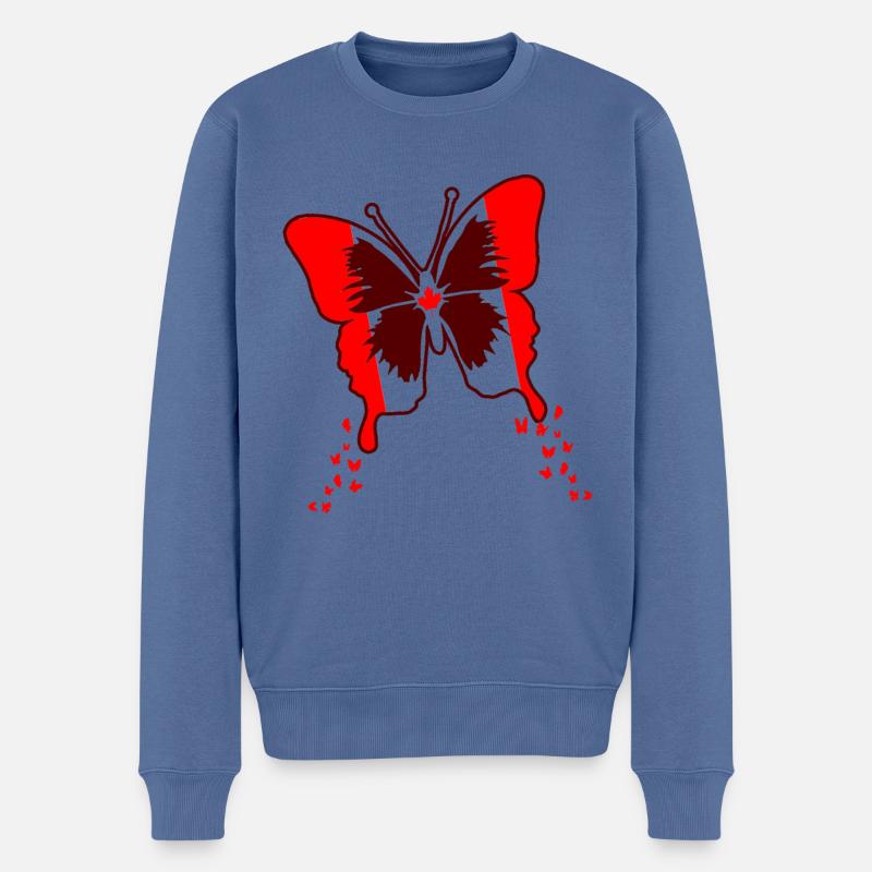 Kanada Flagge - Männer Premium Bio Pullover - Taubenblau