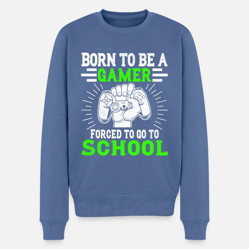 Gaming - Gamer- Computerspiele - videospiele - Männer Premium Bio Pullover - Taubenblau