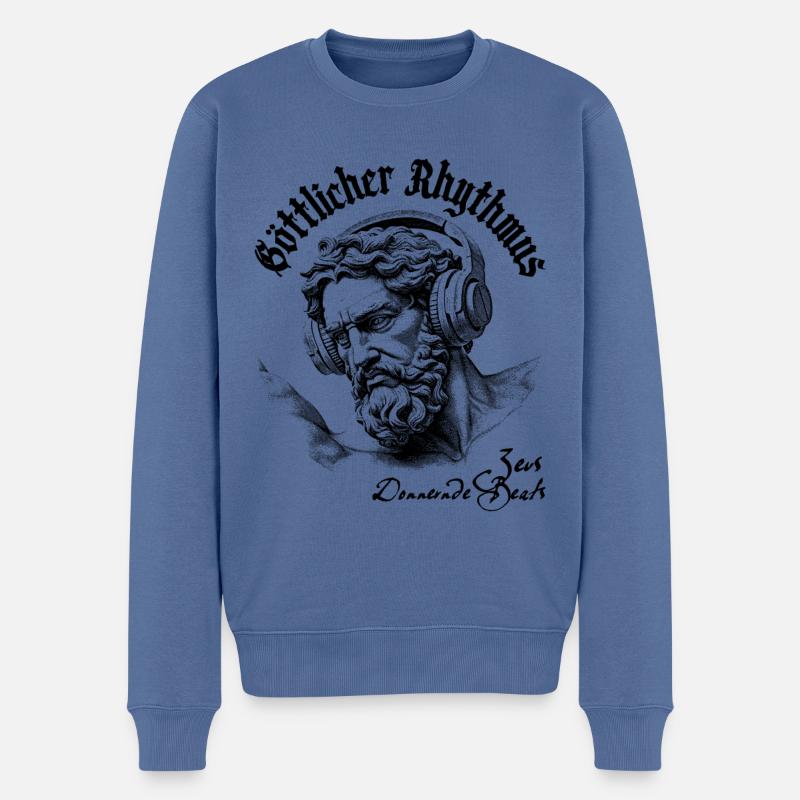 Das Open-Air-T-Shirt mit göttlichem Rhythmus - Männer Premium Bio Pullover - Taubenblau