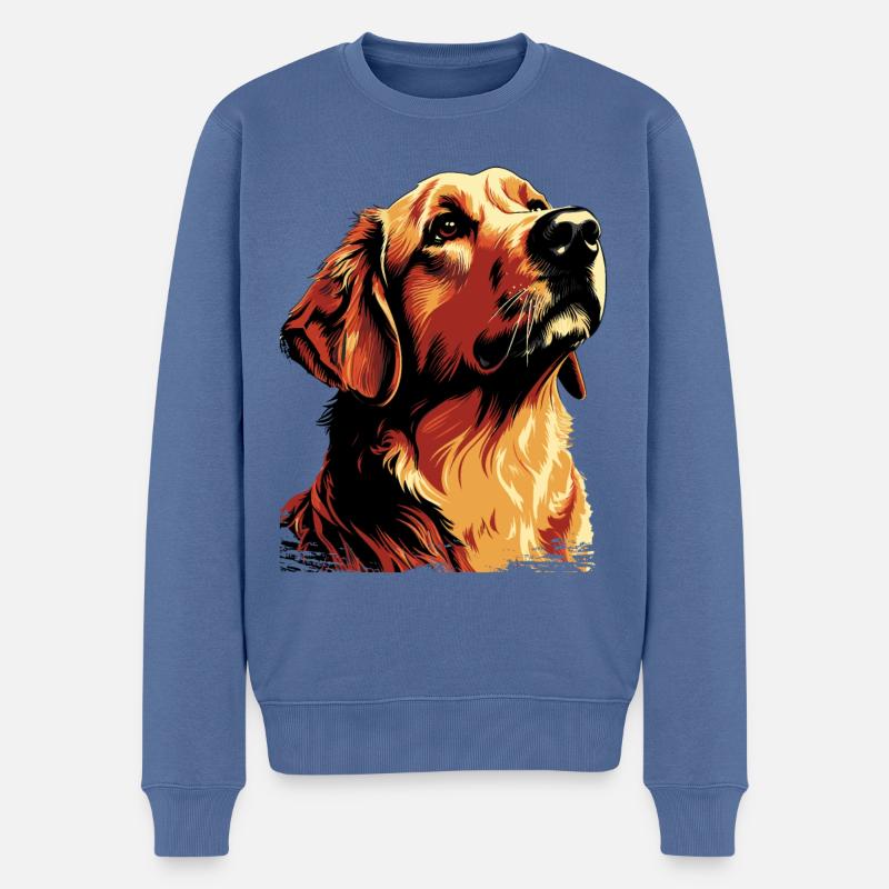Labrador Hunde Mama und Labfather Papa Golden - Männer Premium Bio Pullover - Taubenblau