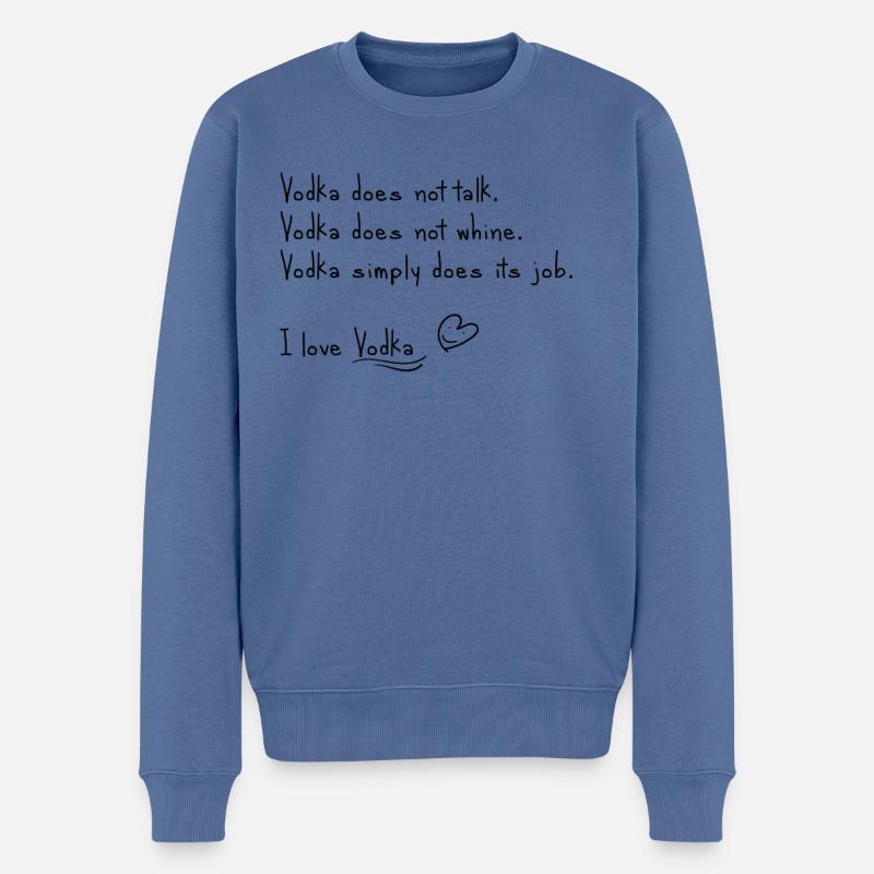 J’adore la vodka - Pull Premium bio Homme - bleu pigeon