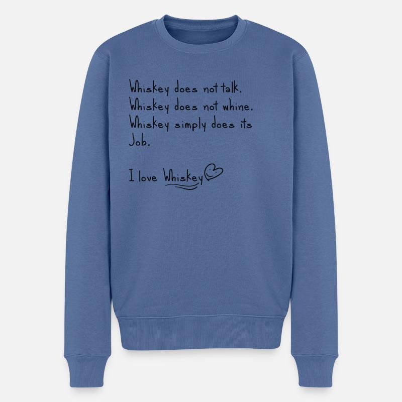 Ich liebe Whiskey - Männer Premium Bio Pullover - Taubenblau