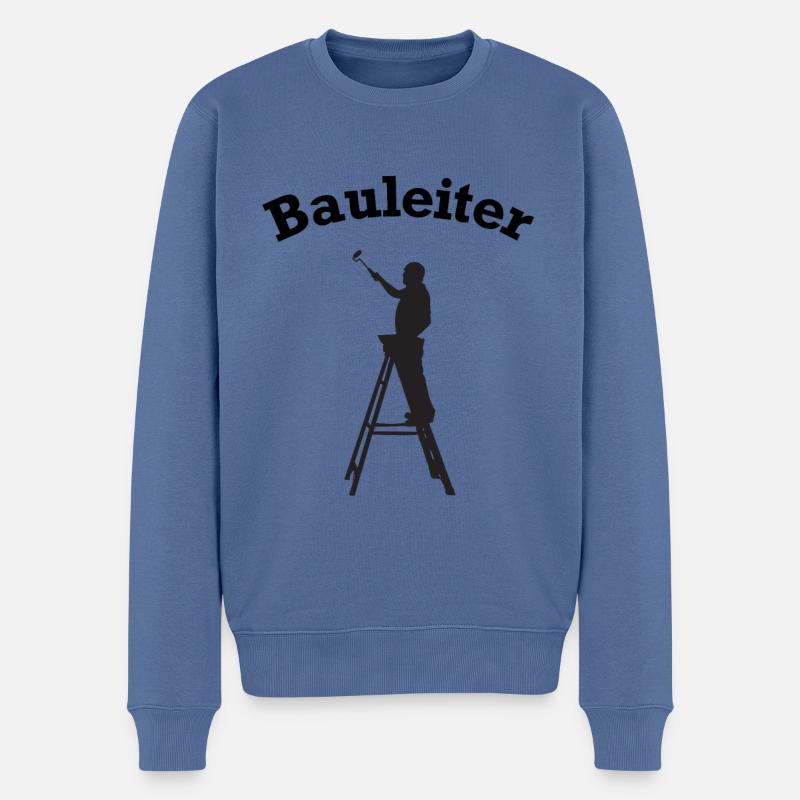 Lustiges Bauleiter Leiter Baustellen Design - Männer Premium Bio Pullover - Taubenblau