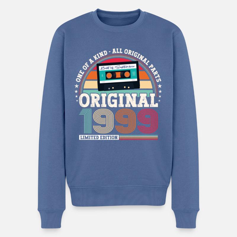 September Jahrgang 1999 23. Geburtstag Geschenk - Männer Premium Bio Pullover - Taubenblau
