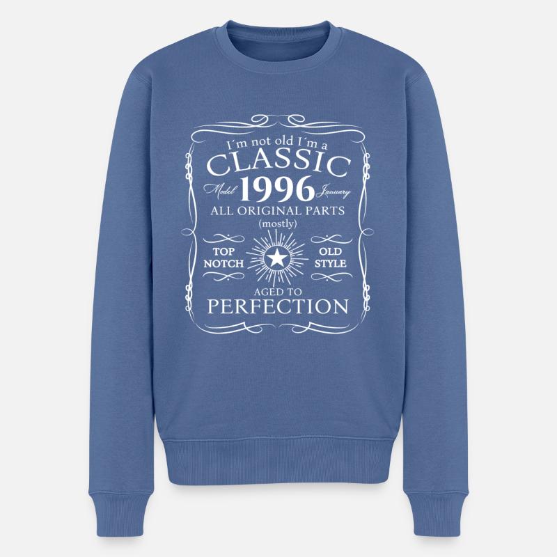 Jahrgang 1996 Januar 27. Geburtstag Geschenk Mann - Männer Premium Bio Pullover - Taubenblau