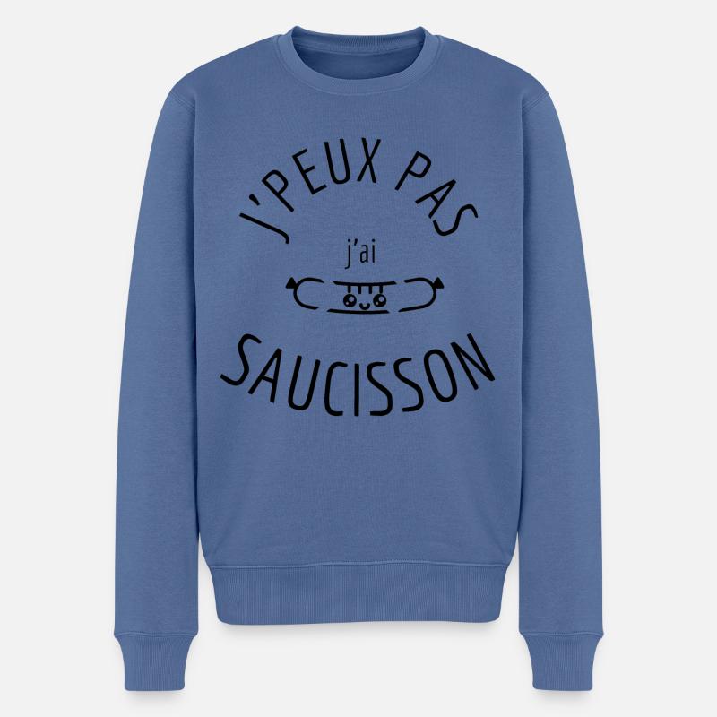 J’peux j’ai Saucisson - Pull Premium bio Homme - bleu pigeon