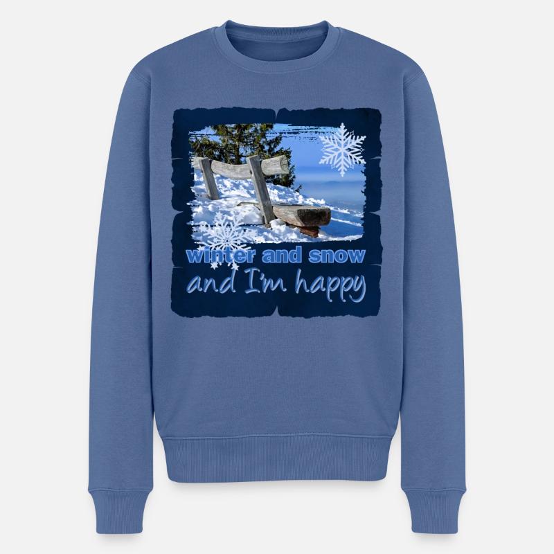 Hiver 7 - Pull Premium bio Homme - bleu pigeon