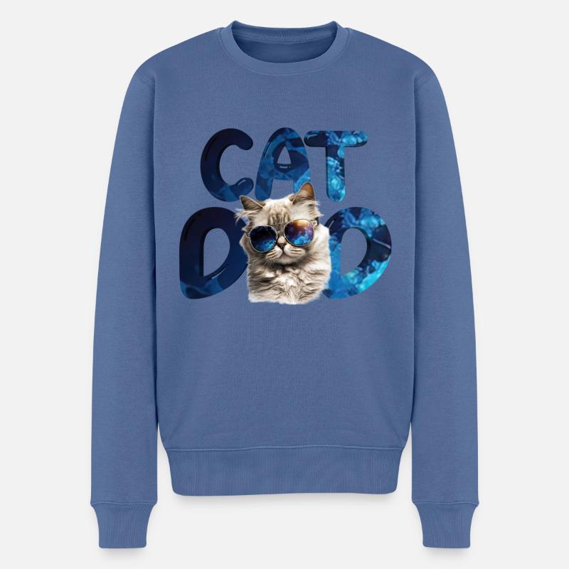 Katzenpapa - Männer Premium Bio Pullover - Taubenblau
