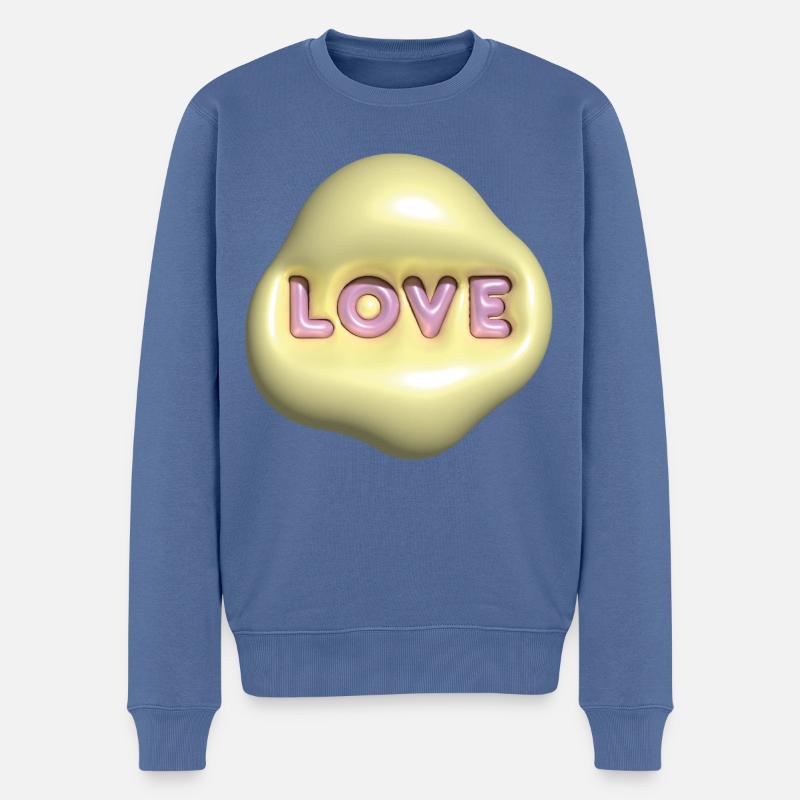 Love 3D - Pull Premium bio Homme - bleu pigeon