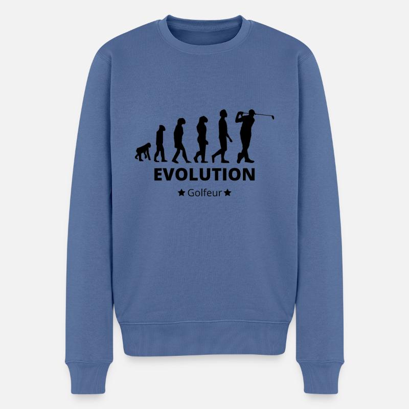 Evolution - Golfeur - Pull Premium bio Homme - bleu pigeon