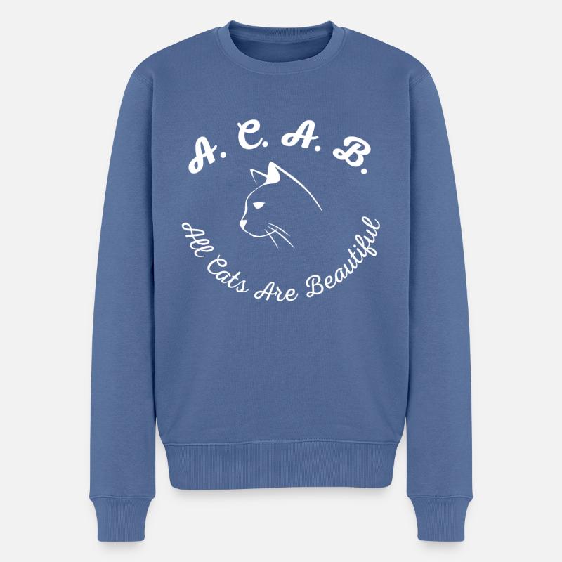 All Cats Are Beautiful Katze Geschenkidee - Männer Premium Bio Pullover - Taubenblau