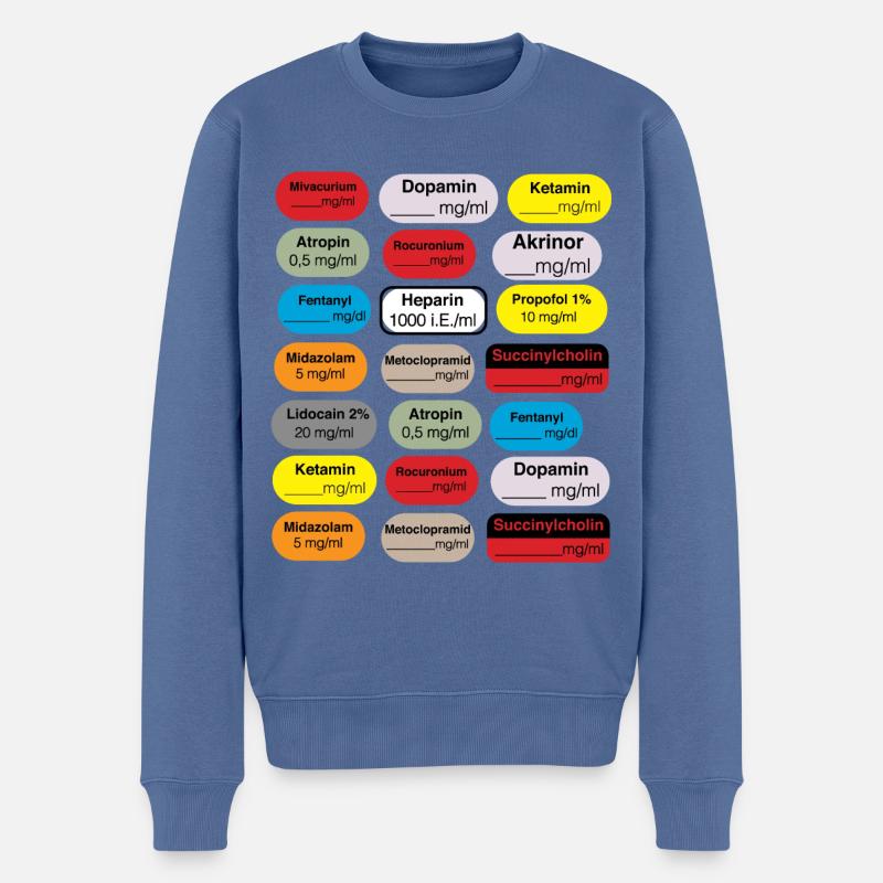 anaesthesie tags - Männer Premium Bio Pullover - Taubenblau