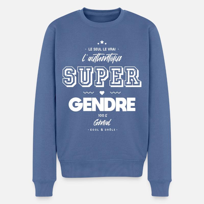 L authentique super gendre génial - Pull Premium bio Homme - bleu pigeon