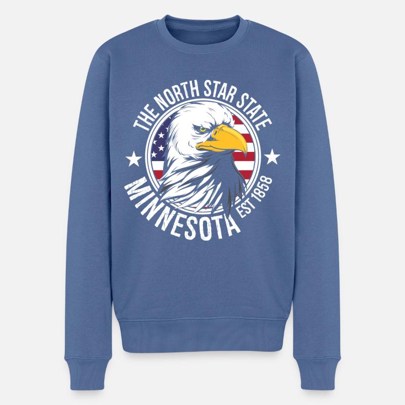 Minnesota - Männer Premium Bio Pullover - Taubenblau