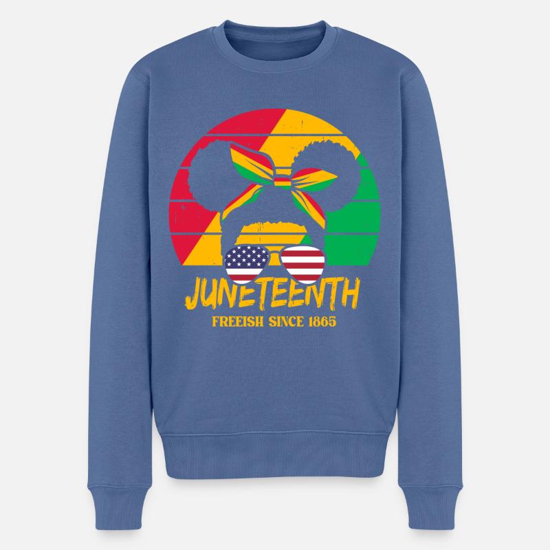 Juneteenth - Pull Premium bio Homme - bleu pigeon
