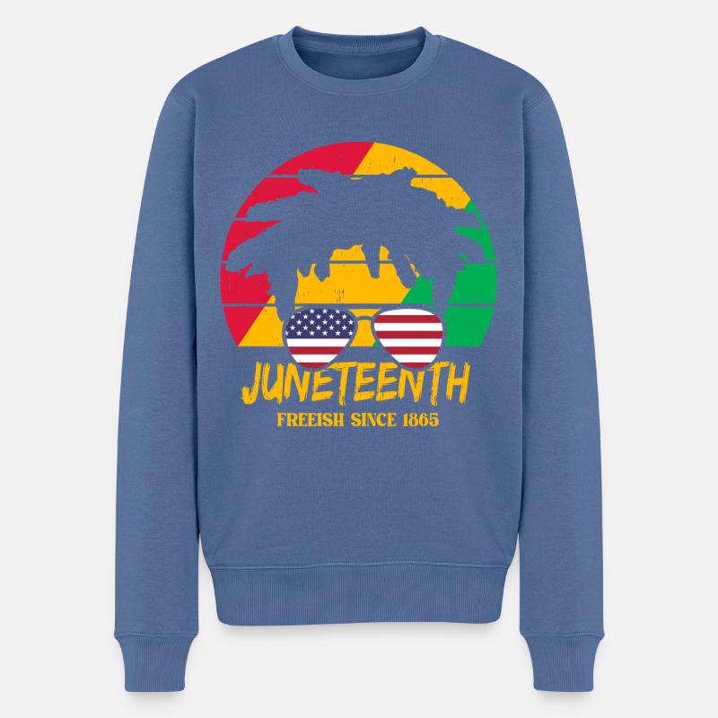 Juneteenth - Männer Premium Bio Pullover - Taubenblau