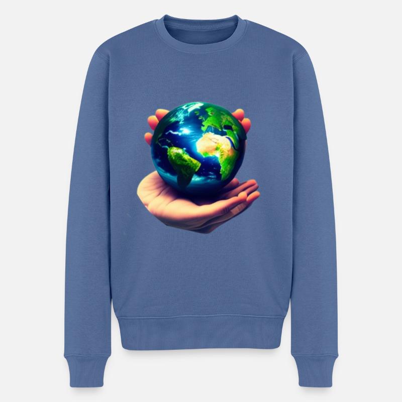 Terre protéger - Pull Premium bio Homme - bleu pigeon