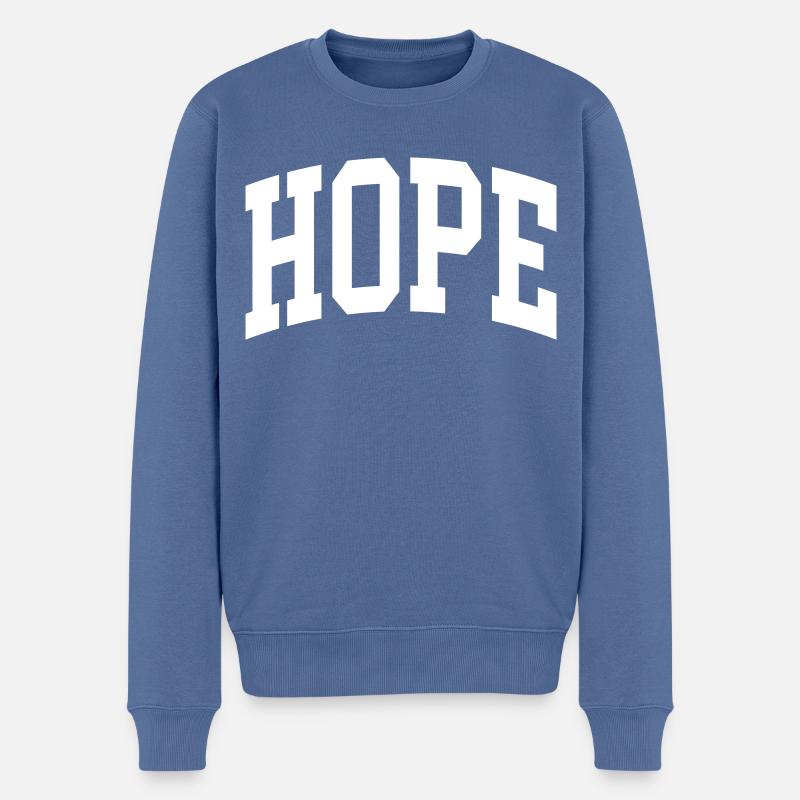 Hope - Männer Premium Bio Pullover - Taubenblau
