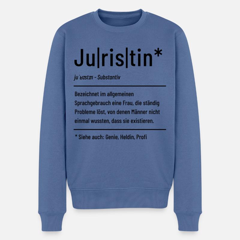 Juristin - Definition - Lexikon - Männer Premium Bio Pullover - Taubenblau