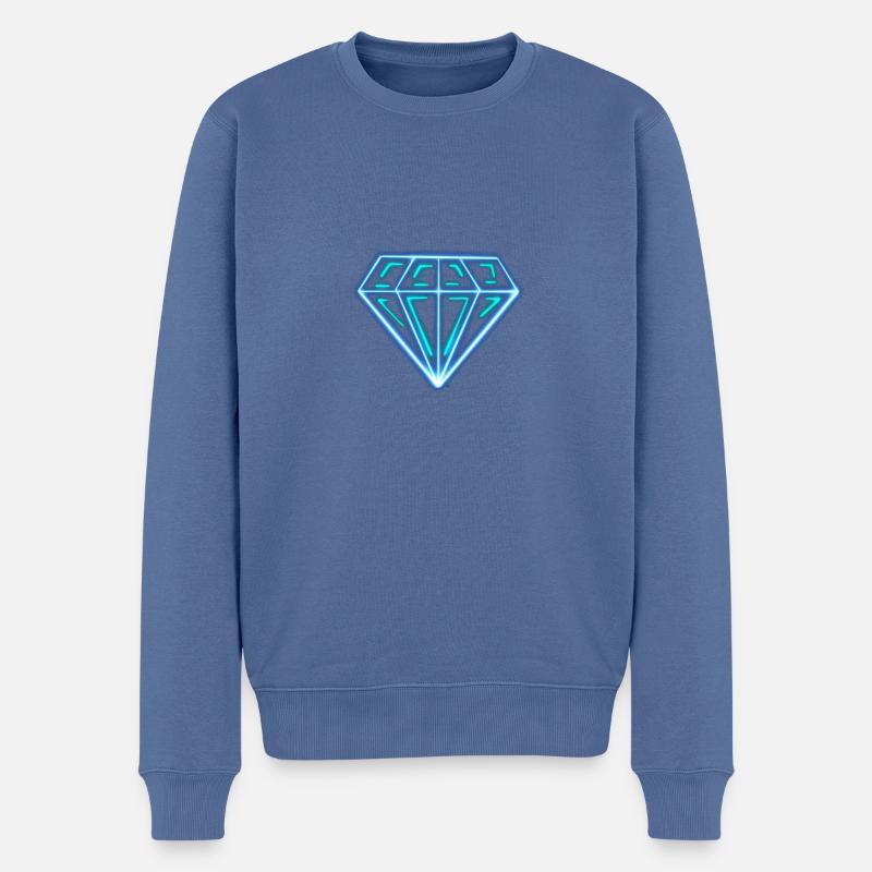 Diamant - Pull Premium bio Homme - bleu pigeon