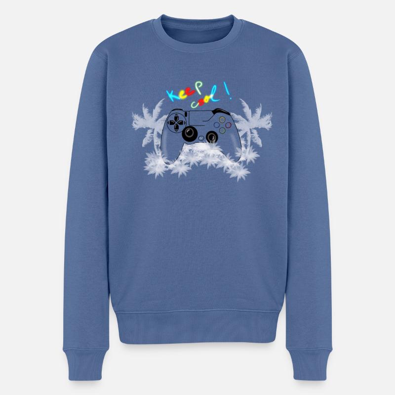 Spielen - Männer Premium Bio Pullover - Taubenblau