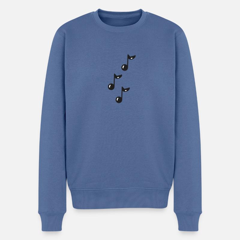 Musiknoten - Männer Premium Bio Pullover - Taubenblau
