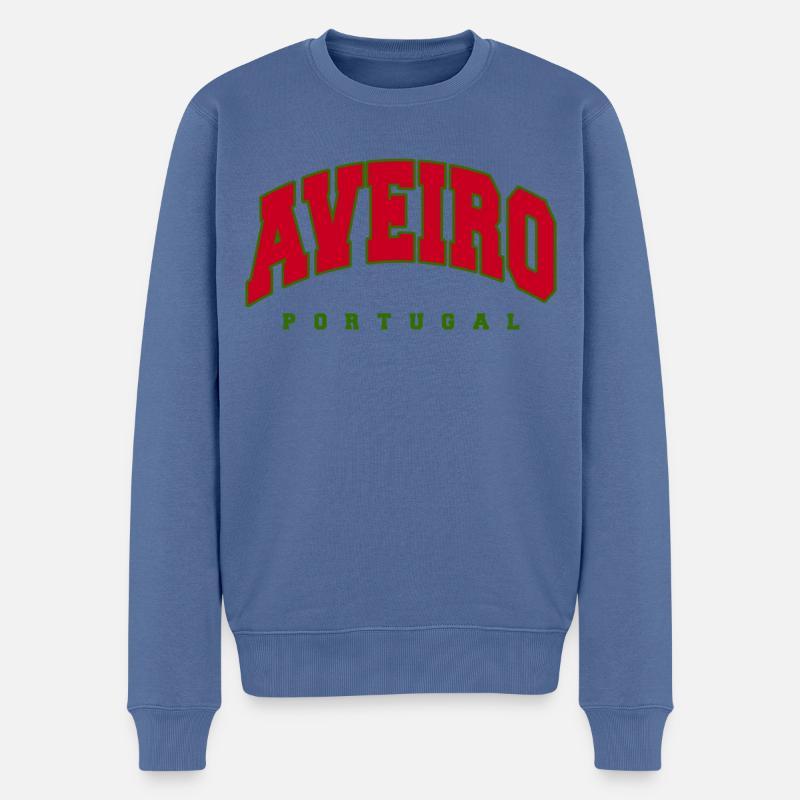 Aveiro - Männer Premium Bio Pullover - Taubenblau