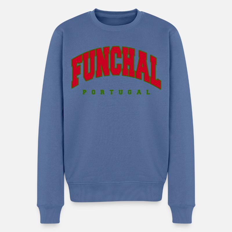 Funchal - Männer Premium Bio Pullover - Taubenblau