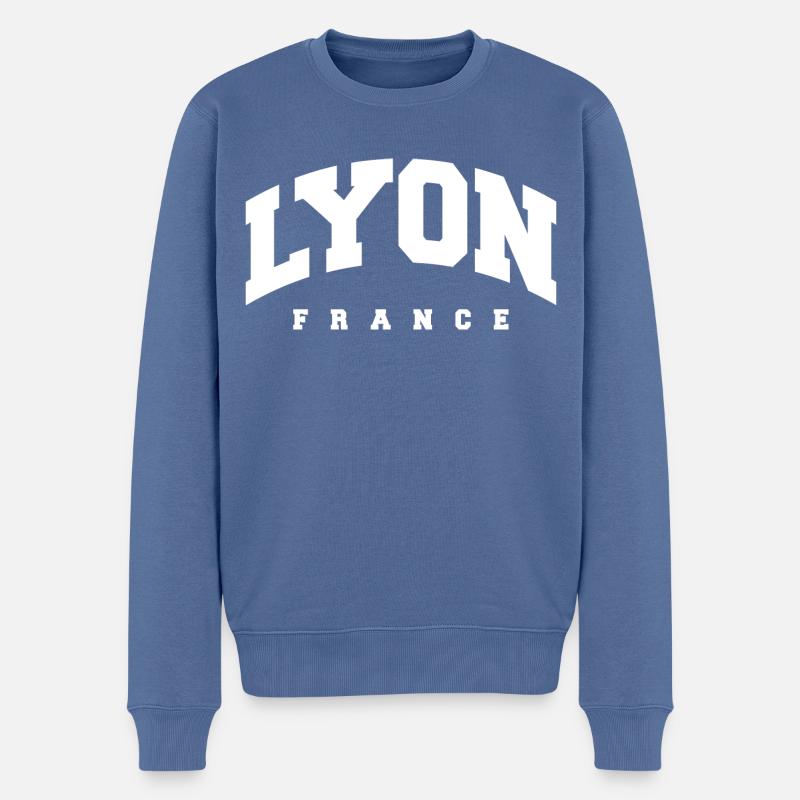 Lyon - Pull Premium bio Homme - bleu pigeon