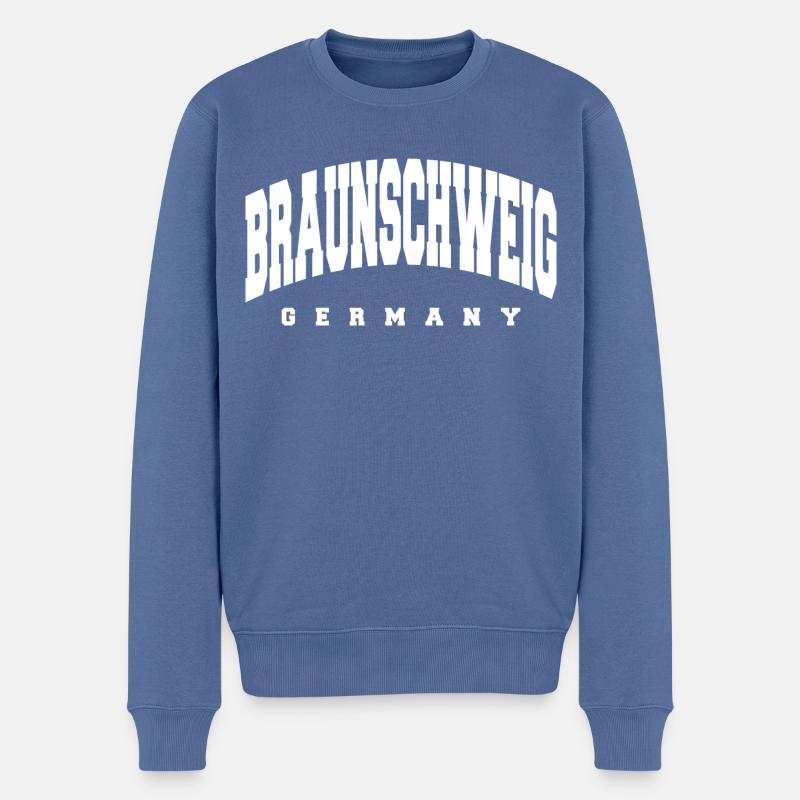 Braunschweig - Pull Premium bio Homme - bleu pigeon