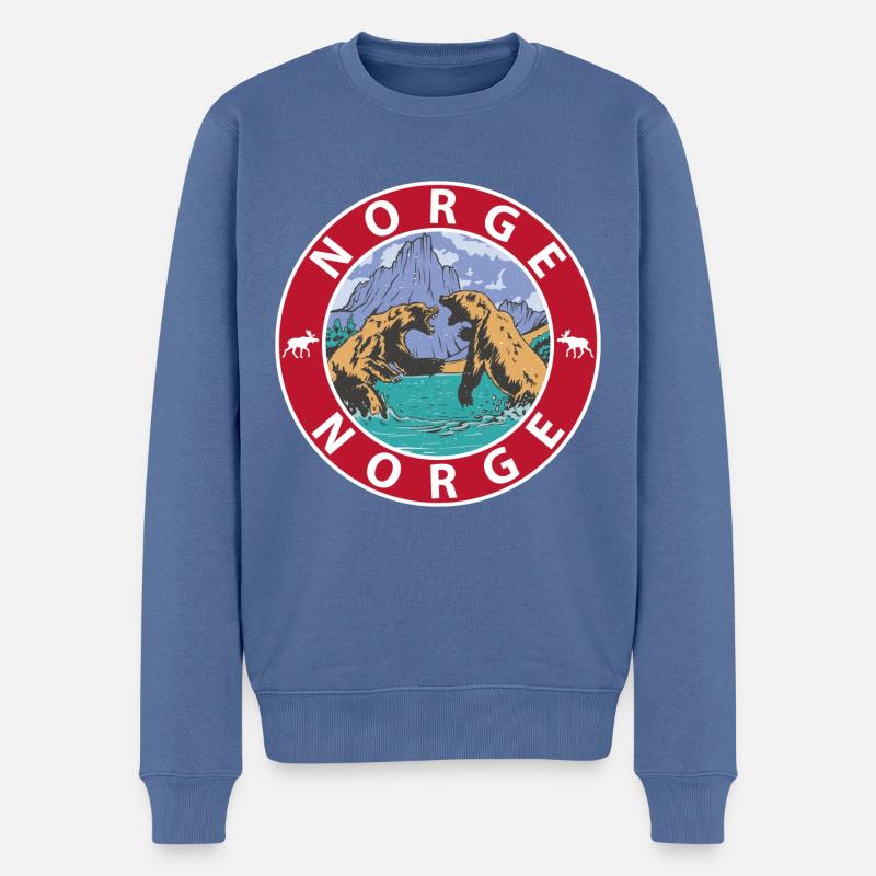 Norwegen - Männer Premium Bio Pullover - Taubenblau