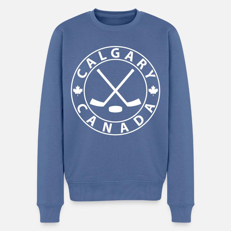 Calgary Eishockey - Männer Premium Bio Pullover - Taubenblau
